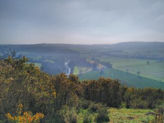 The view from the local cliff edge, looking down towards where I live