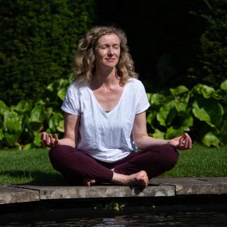 seated in lotus