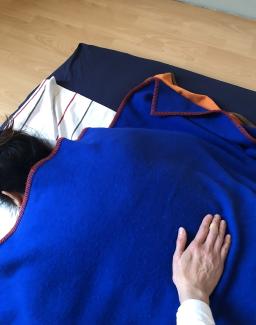Dawn giving a Shiatsu treatment